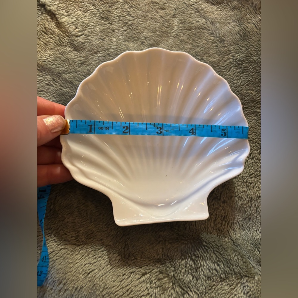 CERAMIC Clam Shell Bowl Set of 3 Fancy Ocean Inspired Beach Dinner Party Seafood - Picture 16 of 16